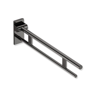 HEWI Metallics Hinged Duo Support Rail '850' - Glossy Black Chrome